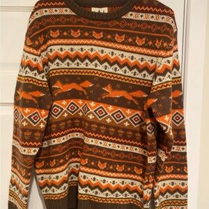 Kiel James Patrick (KJP) Brown and Orange Fox Crewneck Sweater